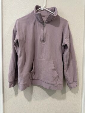 WoMen's Half-Zip Pullover Sweater in Dusty Lavender